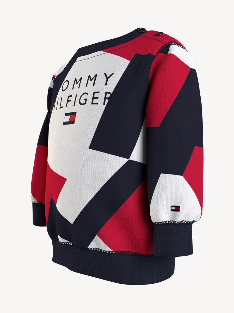 Lány Tommy Hilfiger Babies' Jigsaw Pulóverek Piros | HU 1871QMA